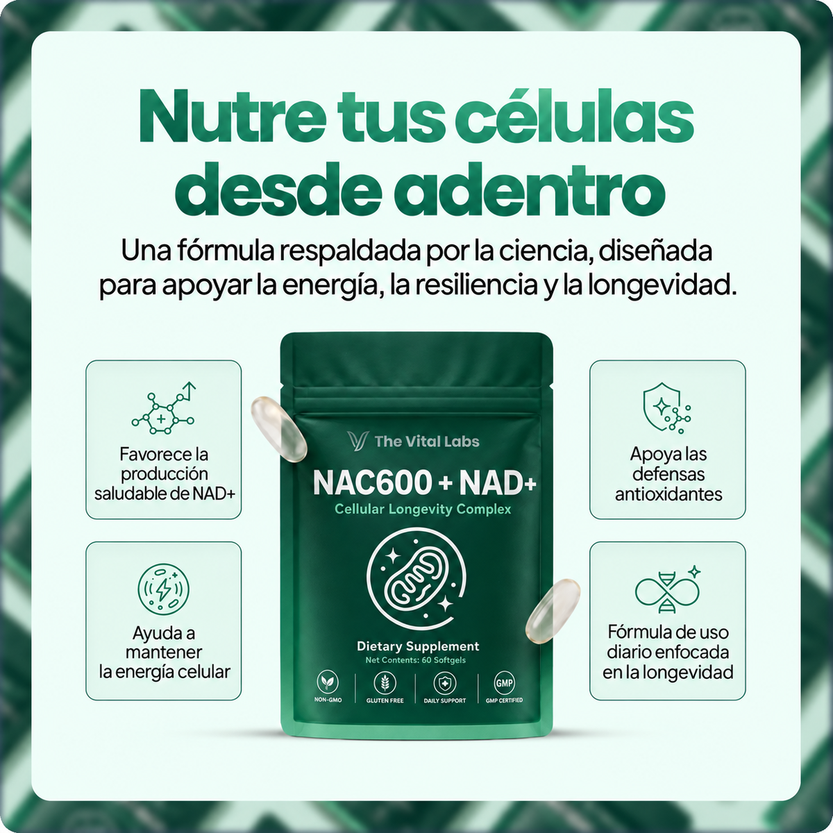 Cápsulas de NAC600 y NAD+