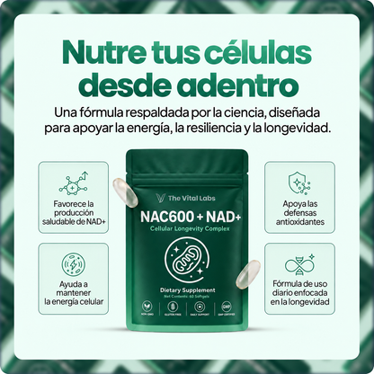 Cápsulas de NAC600 y NAD+